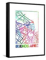 Buenos Aires Watercolor Street Map-NaxArt-Framed Stretched Canvas