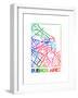 Buenos Aires Watercolor Street Map-NaxArt-Framed Art Print