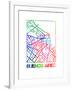 Buenos Aires Watercolor Street Map-NaxArt-Framed Art Print