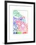 Buenos Aires Watercolor Street Map-NaxArt-Framed Art Print