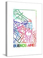 Buenos Aires Watercolor Street Map-NaxArt-Stretched Canvas