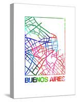 Buenos Aires Watercolor Street Map-NaxArt-Stretched Canvas