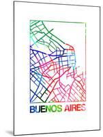 Buenos Aires Watercolor Street Map-NaxArt-Mounted Art Print