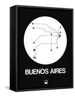 Buenos Aires White Subway Map-NaxArt-Framed Stretched Canvas