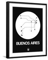 Buenos Aires White Subway Map-NaxArt-Framed Art Print