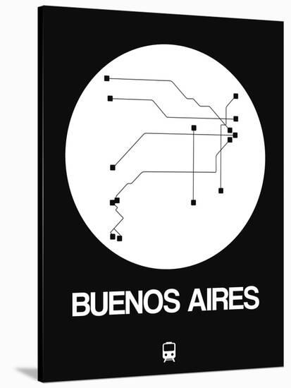 Buenos Aires White Subway Map-NaxArt-Stretched Canvas