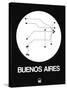 Buenos Aires White Subway Map-NaxArt-Stretched Canvas