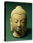 Buff Sandstone Head of the Buddha, Sarnath, 5th Century-null-Stretched Canvas