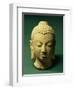 Buff Sandstone Head of the Buddha, Sarnath, 5th Century-null-Framed Giclee Print