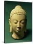 Buff Sandstone Head of the Buddha, Sarnath, 5th Century-null-Stretched Canvas