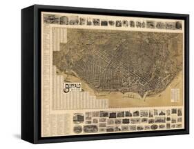 Buffalo 1902 Bird's Eye View 16x23, New York, United States-null-Framed Stretched Canvas