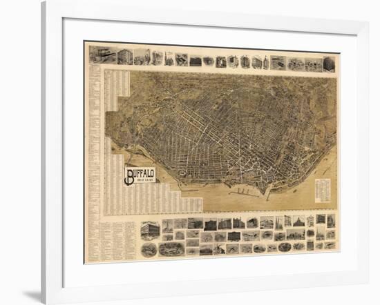 Buffalo 1902 Bird's Eye View 16x23, New York, United States-null-Framed Giclee Print