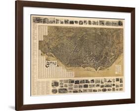 Buffalo 1902 Bird's Eye View 16x23, New York, United States-null-Framed Giclee Print