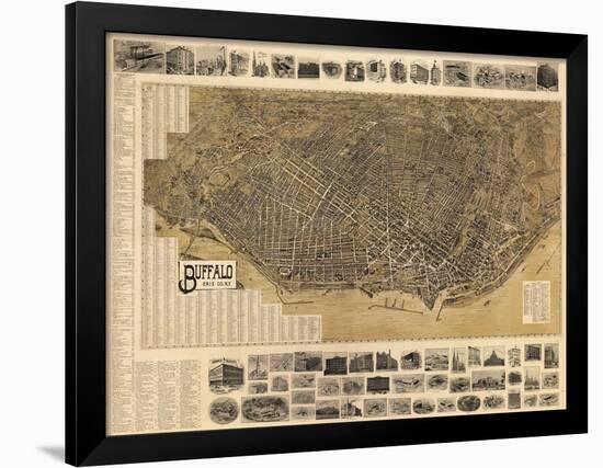 Buffalo 1902 Bird's Eye View 16x23, New York, United States-null-Framed Giclee Print