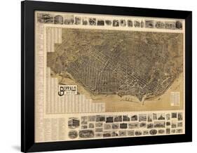 Buffalo 1902 Bird's Eye View 16x23, New York, United States-null-Framed Giclee Print