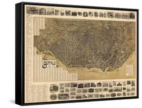 Buffalo 1902 Bird's Eye View 16x23, New York, United States-null-Framed Stretched Canvas