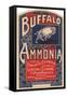 Buffalo Ammonia Label-null-Framed Stretched Canvas