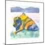 Buffalo And Birds-Kerstin Stock-Mounted Art Print