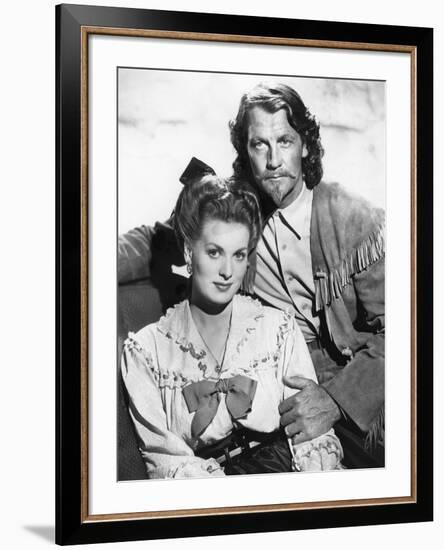 BUFFALO BILL, 1944 directed by WILLIAM WELLMAN Maureen O'Hara and Joel McCrea (b/w photo)-null-Framed Photo