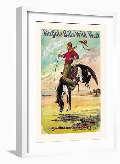 Buffalo Bill: A Bucking Bronco-null-Framed Art Print