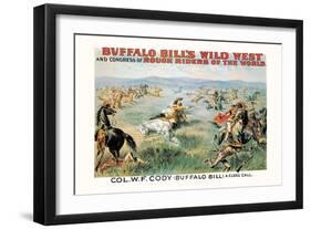 Buffalo Bill: A Close Call-null-Framed Art Print