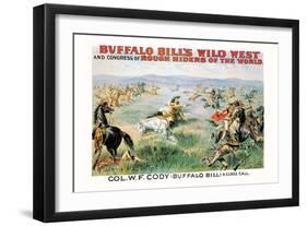 Buffalo Bill: A Close Call-null-Framed Art Print