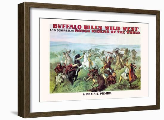 Buffalo Bill: A Prairie Picnic-null-Framed Art Print