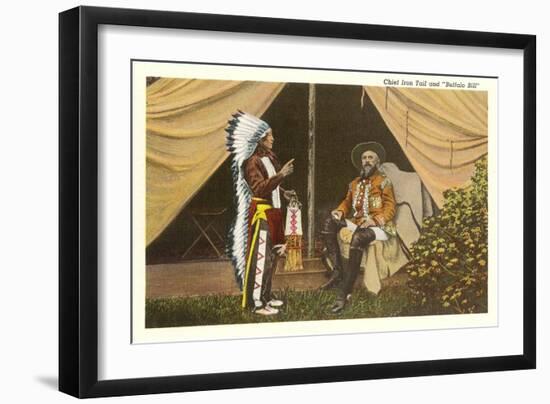 Buffalo Bill and Chief Iron Tail-null-Framed Art Print