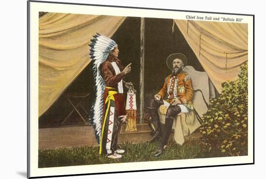 Buffalo Bill and Chief Iron Tail-null-Mounted Art Print