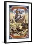 Buffalo Bill and Wagon Scene - Wyoming-Lantern Press-Framed Art Print