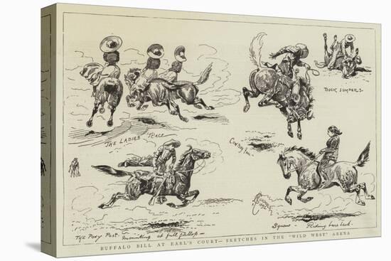 Buffalo Bill at Earl's Court, Sketches in the Wild West Arena-Alfred Chantrey Corbould-Stretched Canvas