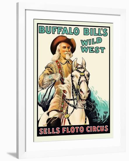 Buffalo Bill at the Sells Floto Circus Wild West Show-null-Framed Art Print