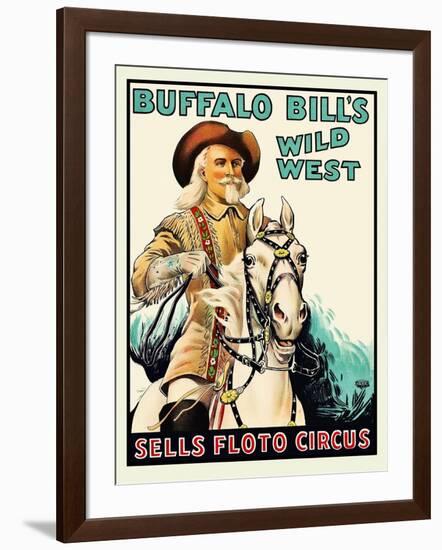 Buffalo Bill at the Sells Floto Circus Wild West Show-null-Framed Art Print