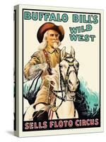 Buffalo Bill at the Sells Floto Circus Wild West Show-null-Stretched Canvas
