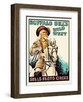 Buffalo Bill at the Sells Floto Circus Wild West Show-null-Framed Art Print