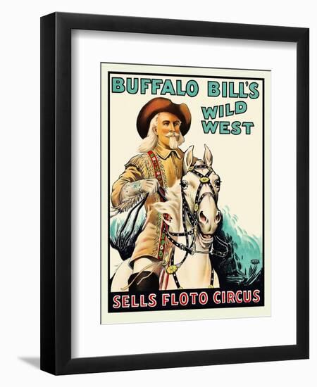 Buffalo Bill at the Sells Floto Circus Wild West Show-null-Framed Art Print