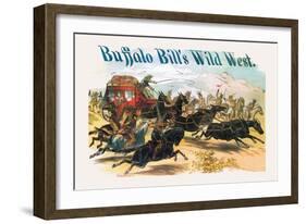 Buffalo Bill: Attack on Stagecoach-null-Framed Art Print