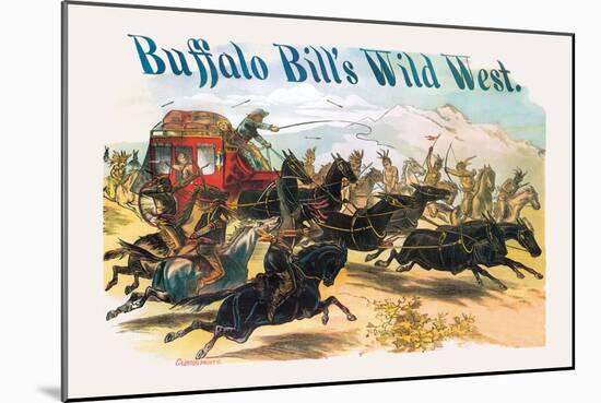 Buffalo Bill: Attack on Stagecoach-null-Mounted Art Print