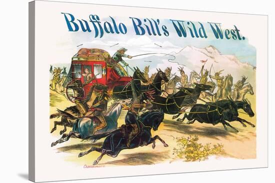 Buffalo Bill: Attack on Stagecoach-null-Stretched Canvas