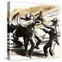 Buffalo Bill Cody Held Up During His Days as a Pony Express Rider-null-Stretched Canvas