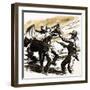 Buffalo Bill Cody Held Up During His Days as a Pony Express Rider-null-Framed Giclee Print
