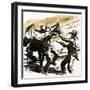 Buffalo Bill Cody Held Up During His Days as a Pony Express Rider-null-Framed Giclee Print