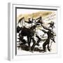 Buffalo Bill Cody Held Up During His Days as a Pony Express Rider-null-Framed Giclee Print