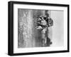 "Buffalo Bill" Cody Riding Horse next to Native American Photograph-Lantern Press-Framed Art Print