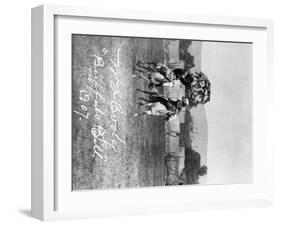 "Buffalo Bill" Cody Riding Horse next to Native American Photograph-Lantern Press-Framed Art Print