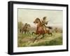 Buffalo Bill Fighting the Indians (Oil on Canvas)-Louis Maurer-Framed Giclee Print
