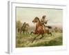 Buffalo Bill Fighting the Indians (Oil on Canvas)-Louis Maurer-Framed Giclee Print