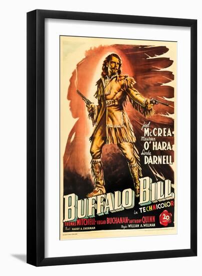 Buffalo Bill, Joel Mccrea on Italian Poster Art, 1944-null-Framed Art Print