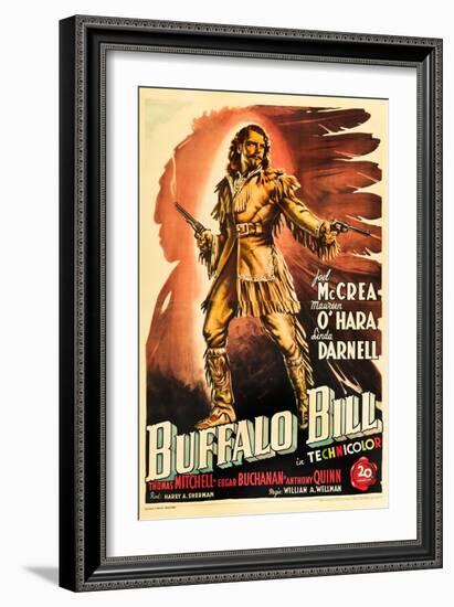 Buffalo Bill, Joel Mccrea on Italian Poster Art, 1944-null-Framed Art Print