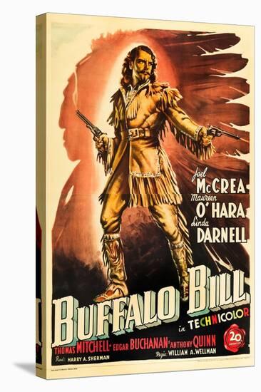 Buffalo Bill, Joel Mccrea on Italian Poster Art, 1944-null-Stretched Canvas